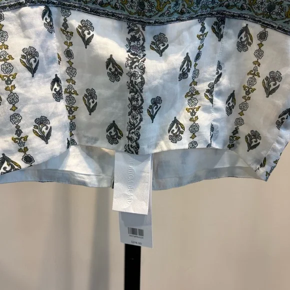 Veronica beard white floral Milton crop top boho coastal new 2 XS Spring Summer - Picture 5 of 8